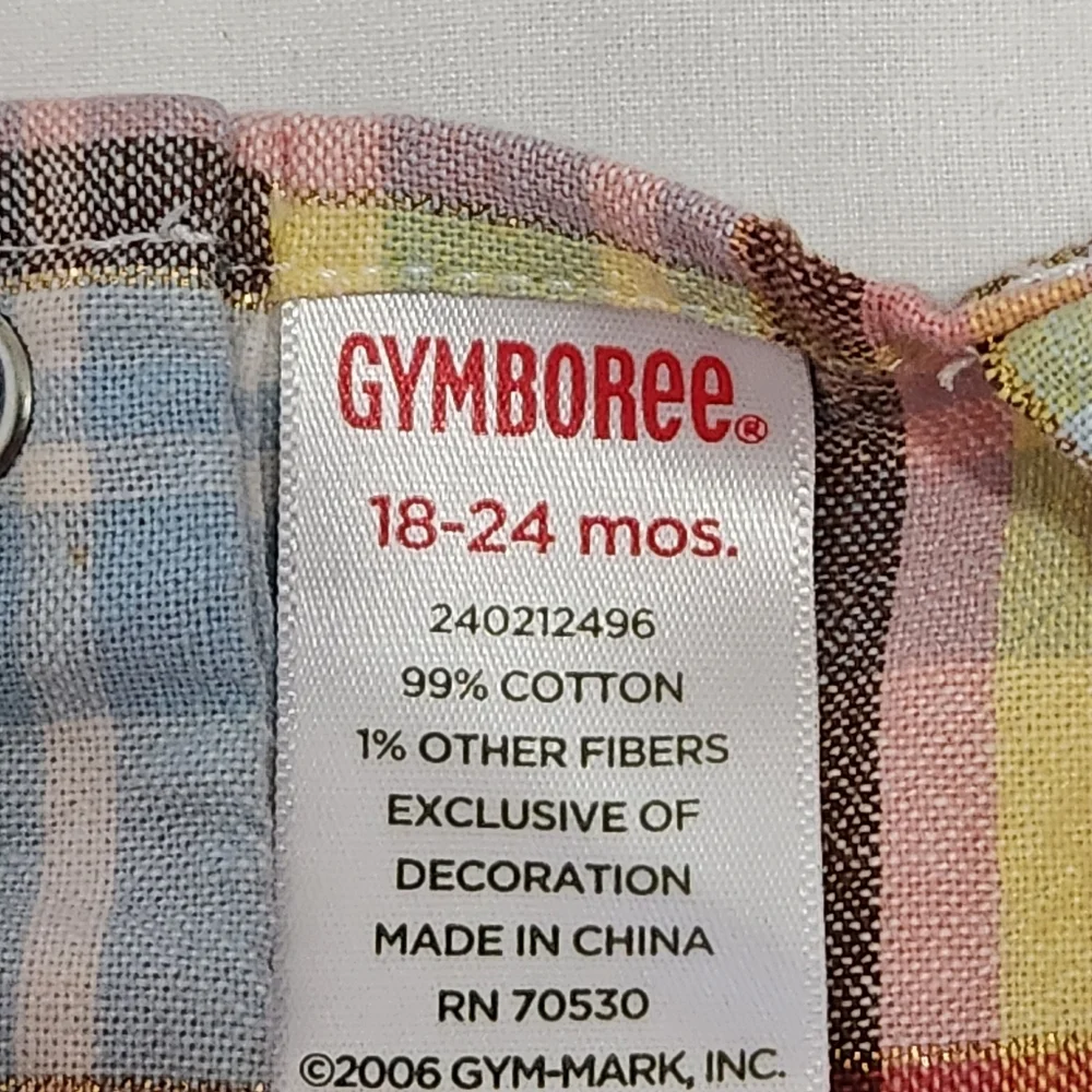 Gymboree Y2k Island Getaway Plaid Embroidered Flowers Smocked Dress 18-24 Months